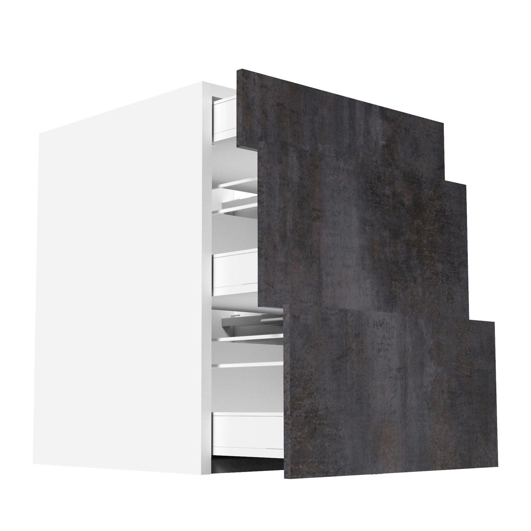 RTA - Rustic Grey - Three Drawer Base Cabinets | 24"W x 30"H x 23.8"D