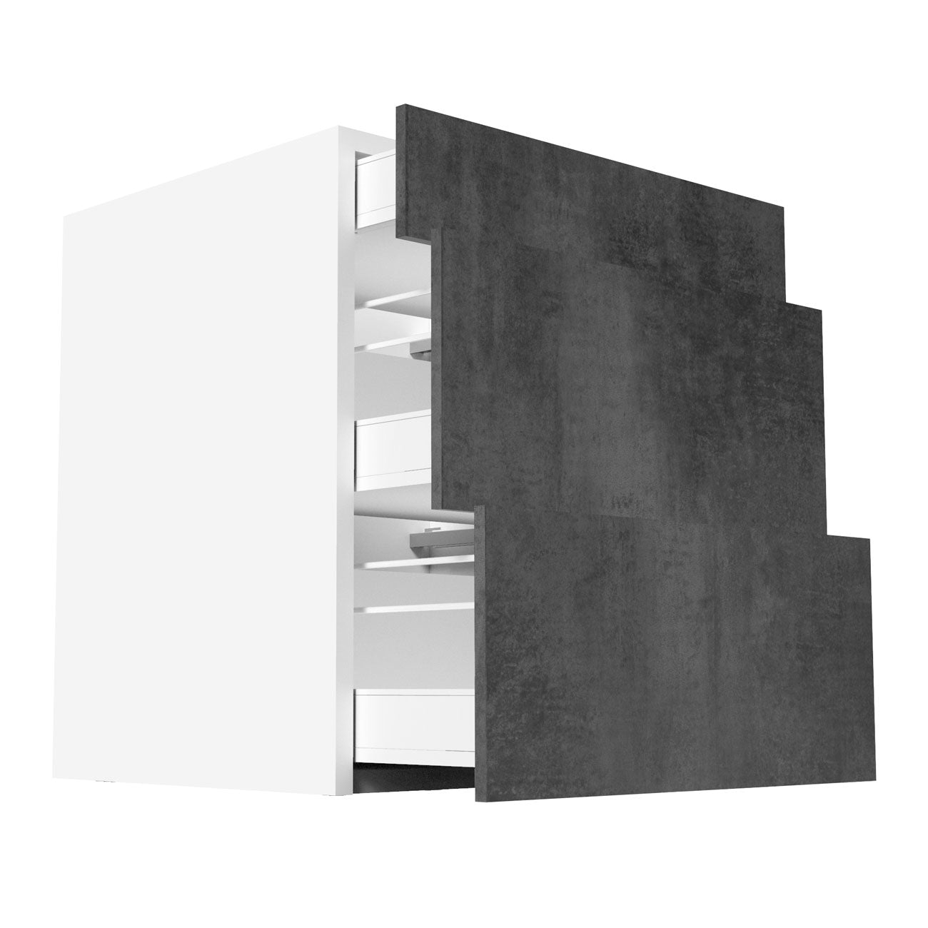 RTA - Rustic Grey - Three Drawer Base Cabinets | 27"W x 30"H x 23.8"D