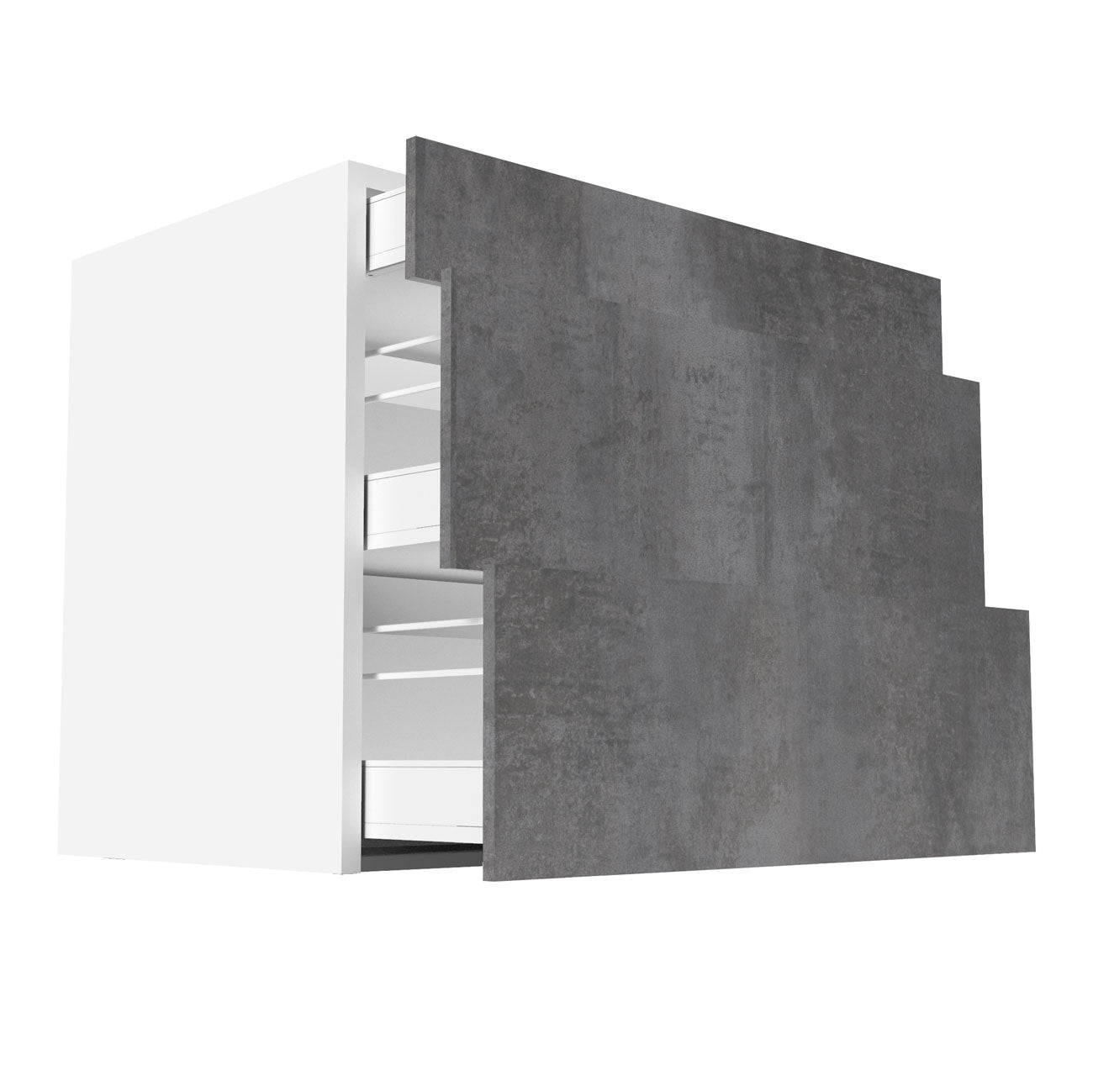 RTA - Rustic Grey - Three Drawer Base Cabinets | 36"W x 30"H x 23.8"D
