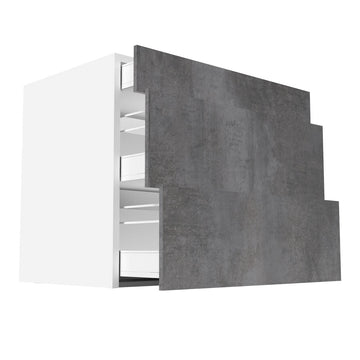 RTA - Rustic Grey - Three Drawer Base Cabinets | 36"W x 34.5"H x 24"D