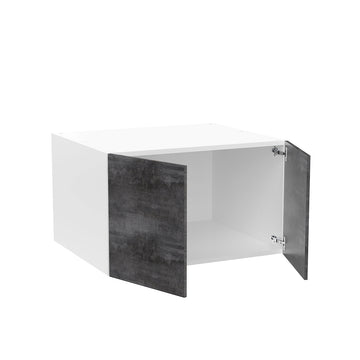 RTA - Rustic Grey - Double Door Refrigerator Wall Cabinets | 30"W x 18"H x 24"D