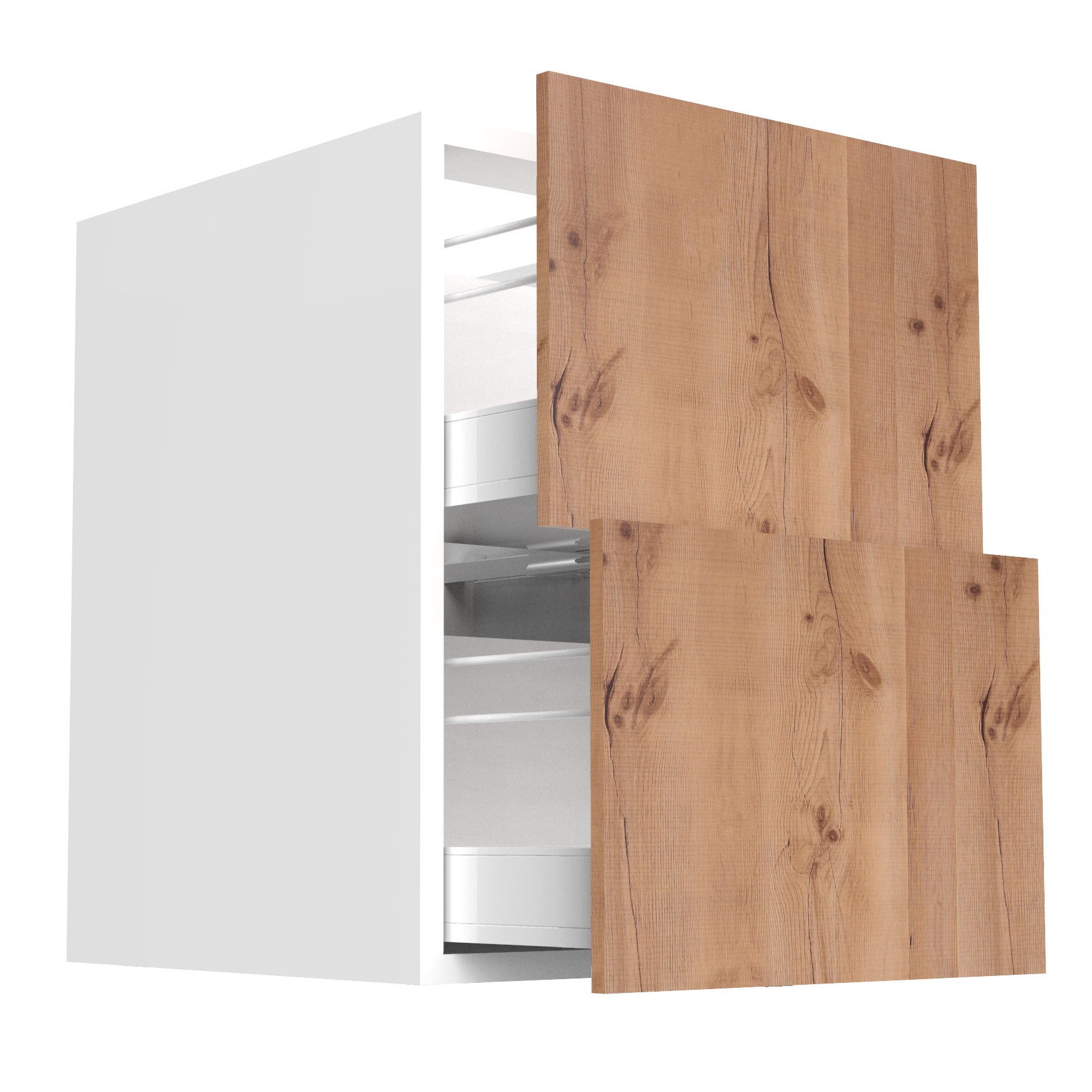 RTA - Rustic Oak - Two Drawer Base Cabinets | 21"W x 34.5"H x 24"D