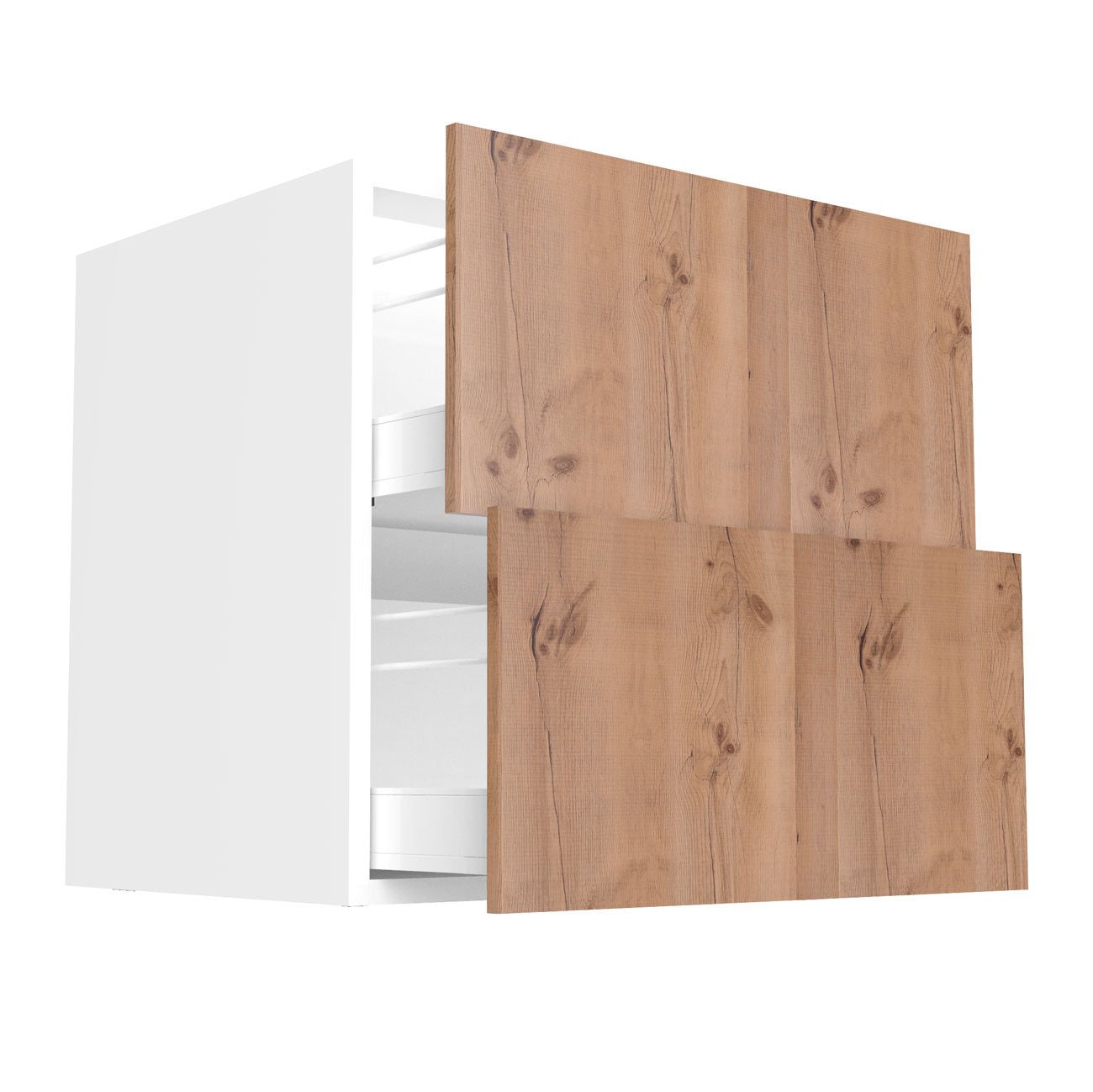 RTA - Rustic Oak - Two Drawer Base Cabinets | 30"W x 34.5"H x 24"D