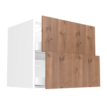 RTA - Rustic Oak - Two Drawer Base Cabinets | 33"W x 34.5"H x 24"D