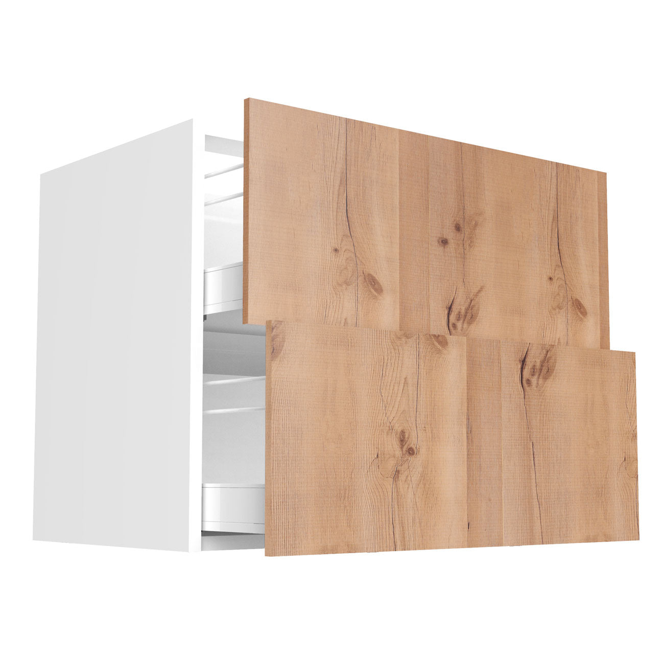 RTA - Rustic Oak - Two Drawer Base Cabinets | 36"W x 34.5"H x 24"D