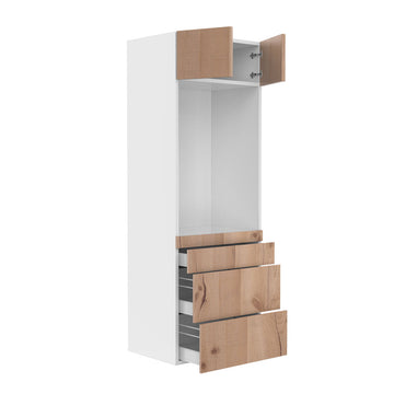 RTA - Rustic Oak - Single Oven Tall Cabinets | 30"W x 84"H x 24"D