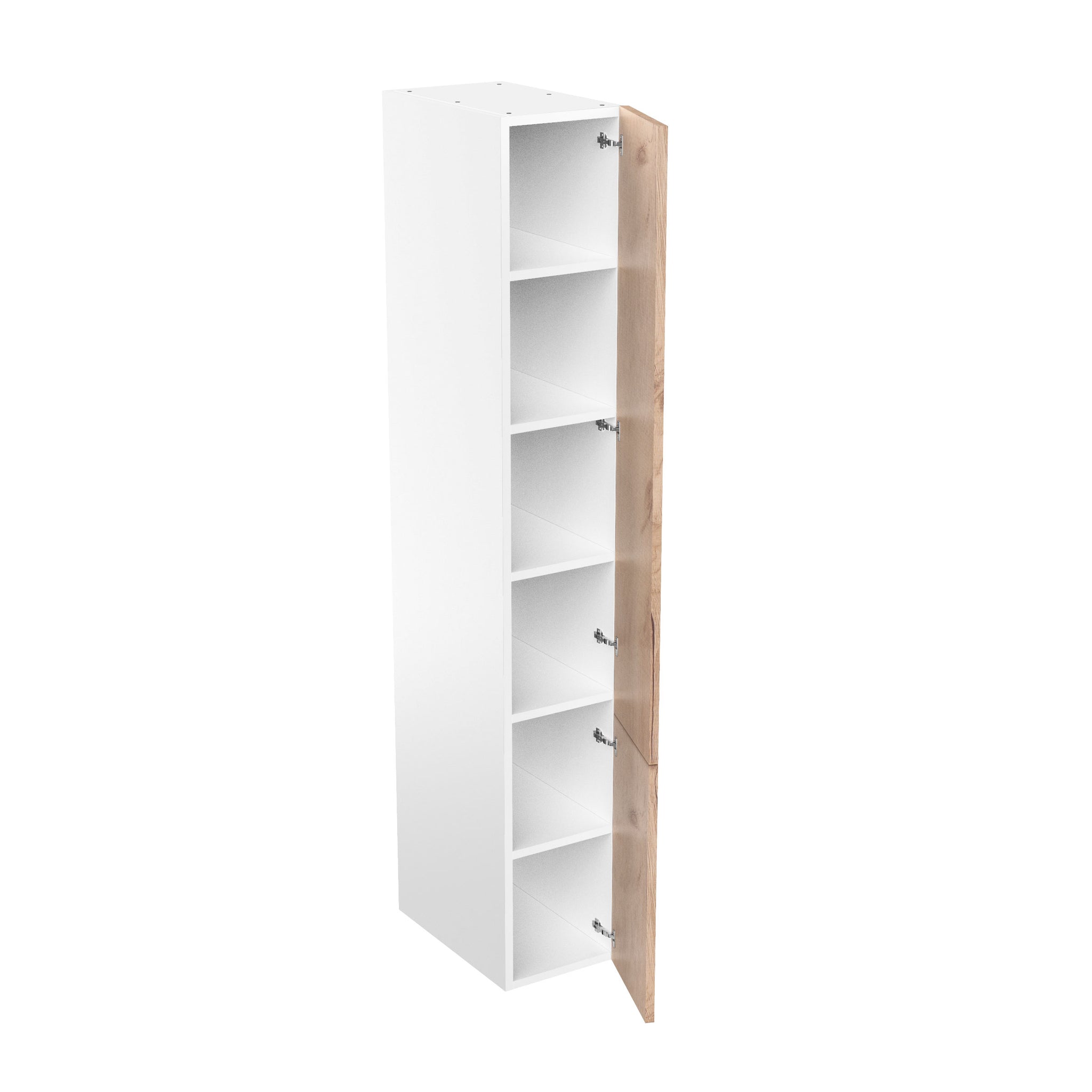 RTA - Rustic Oak - Single Door Tall Cabinets | 15"W x 96"H x 24"D