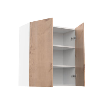 RTA - Rustic Oak - Double Door Wall Cabinets | 27"W x 30"H x 12"D