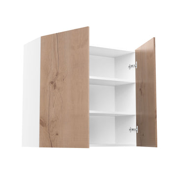 RTA - Rustic Oak - Double Door Wall Cabinets | 33"W x 30"H x 12"D