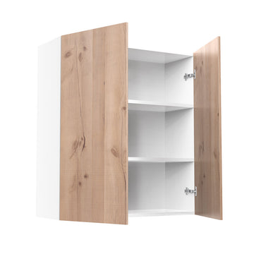 RTA - Rustic Oak - Double Door Wall Cabinets | 33"W x 36"H x 12"D