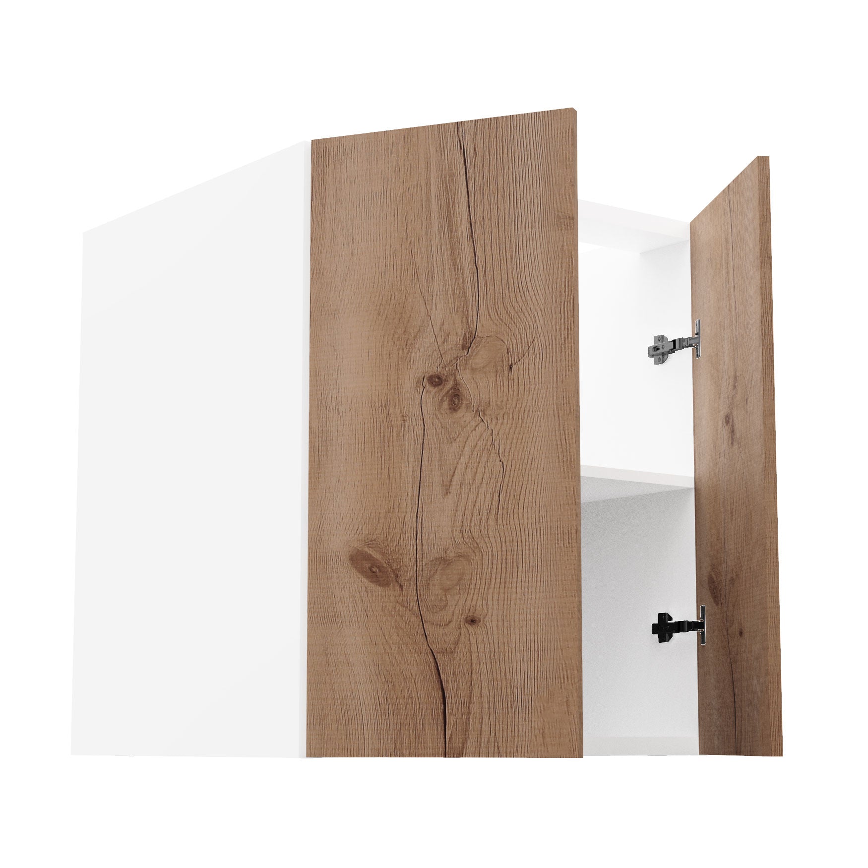 RTA - Rustic Oak - Vanity Base Full Double Door Cabinet | 30"W x 30"H x 21"D