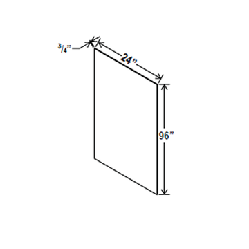 Shelf Board - 24W x 96H X 3/4D -Charleston White - RTA