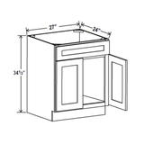 Sink Base Cabinet - 27W x 34-1/2H x 24D -Charleston White - RTA