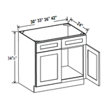 Sink Base Cabinet - 30W x 34-1/2H x 24D -Charleston White - RTA