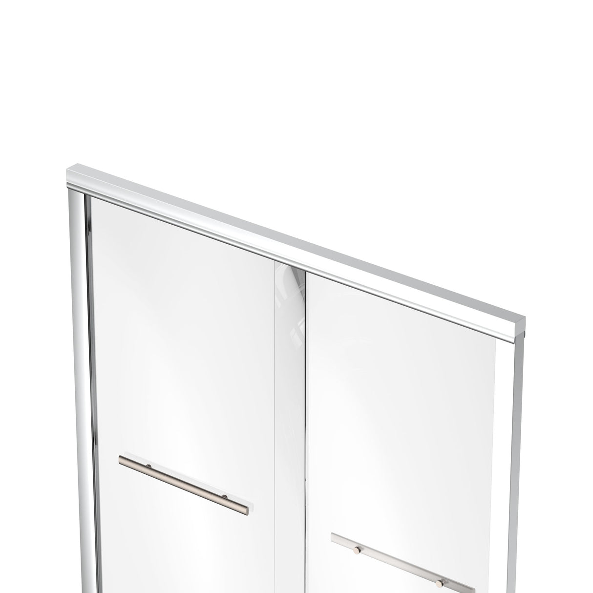 Ivanees 60 In. W X 76 In. H Framed dual Sliding glass Shower Door with Double Handles & (8 mm) Clear Tempered Glass