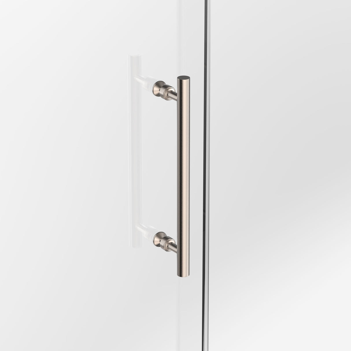 Ivanees 72 In. W X 76 In. H Frameless Single Sliding Glass Shower Door With 3 Glass Panels & 8mm Clear Tempered Glass- Barn Door Style