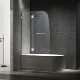 Ivanees 60 In. H x 45 In. W Hinged Frameless French Glass Bathtub Door