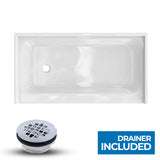 Shower Tray - Left Drain Single Threshold - Acrylic and Fiberglass - 60 X 32 X 5.5