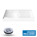 Shower Tray Center Drain - Double Threshold - Acrylic and fiberglass - 48 x 36 x 5.5