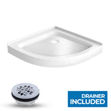 Neo Angle Round Center Drain Shower Pan - Double Tile Flanges - 36 X 36 X 5.5