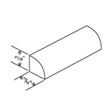 Shoe Moulding - 96"W x 11/16"H x 11/16"D - Charleston Saddle - RTA