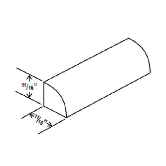 Shoe Moulding - 96"W x 11/16"H x 11/16"D - Aspen White - RTA