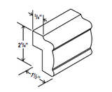 Small Light Rail Moulding - 96''W x 2 1/4"H x 1 1/2"D - Aspen White - RTA