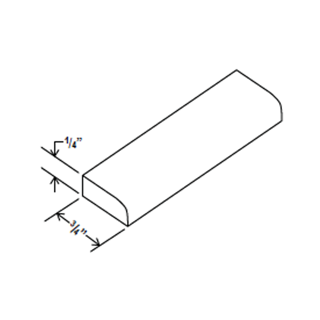 Scribe Moulding - 96"W x 1/4"H x 3/4"D - Aspen White