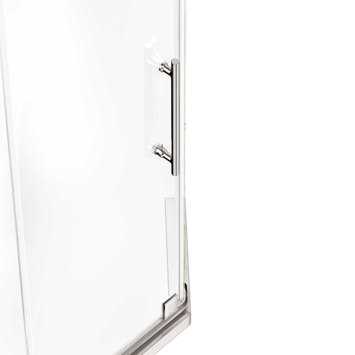 Ivanees 36 In. x 76 In. Neo-Angle Pivot Semi-Frameless Corner Shower Enclosure in Stainless Steel with 8mm Clear Tempered Glass