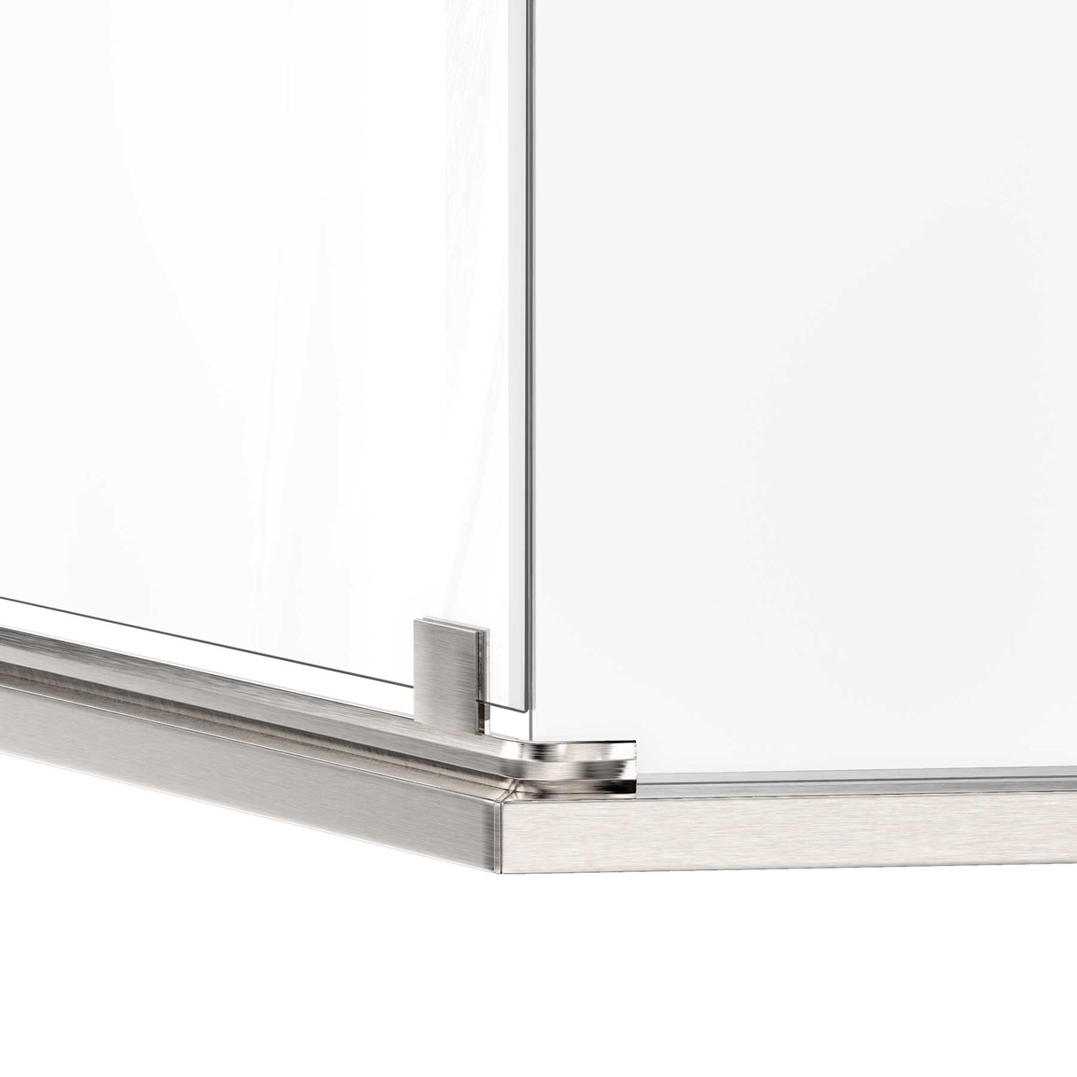 Ivanees 36 In. x 76 In. Neo-Angle Pivot Semi-Frameless Corner Shower Enclosure in Stainless Steel with 8mm Clear Tempered Glass