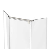 Ivanees 36 In. x 76 In. Neo-Angle Pivot Semi-Frameless Corner Shower Enclosure in Stainless Steel with 8mm Clear Tempered Glass