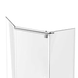 Ivanees 36 In. x 76 In. Neo-Angle Pivot Semi-Frameless Corner Shower Enclosure in Stainless Steel with 8mm Clear Tempered Glass