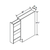 Spice Pull Base Cabinet - 9W x 34-1/2H x 24D - Aria White Shaker - RTA