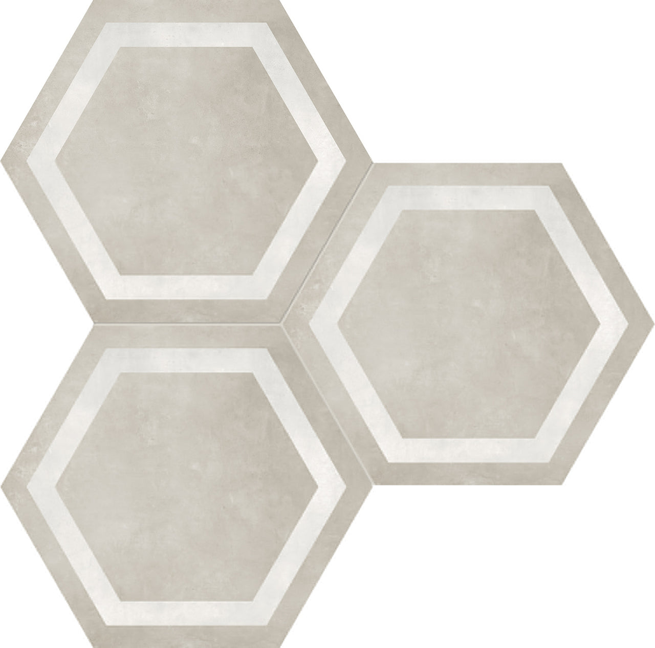 7 In Hexagon Frame Form Sand Matte Pressed Glazed Porcelain