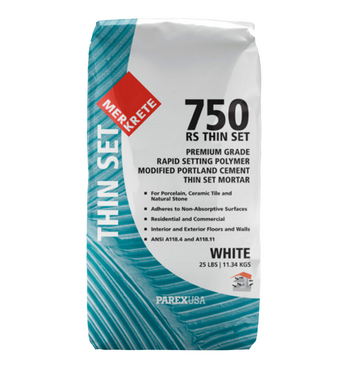 Merkrete 750 Premium Grade Rapid Setting - Portland Cement EGP Thin Set Mortar (25 lb. bag) Gray