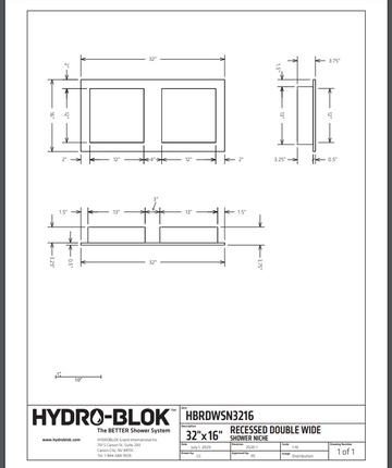 Recessed Double Wide Niche 32