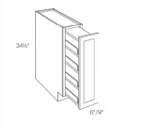 RTA - Fashion White - Spice Base Cabinet | 6"W x 34.5"H x 24"D