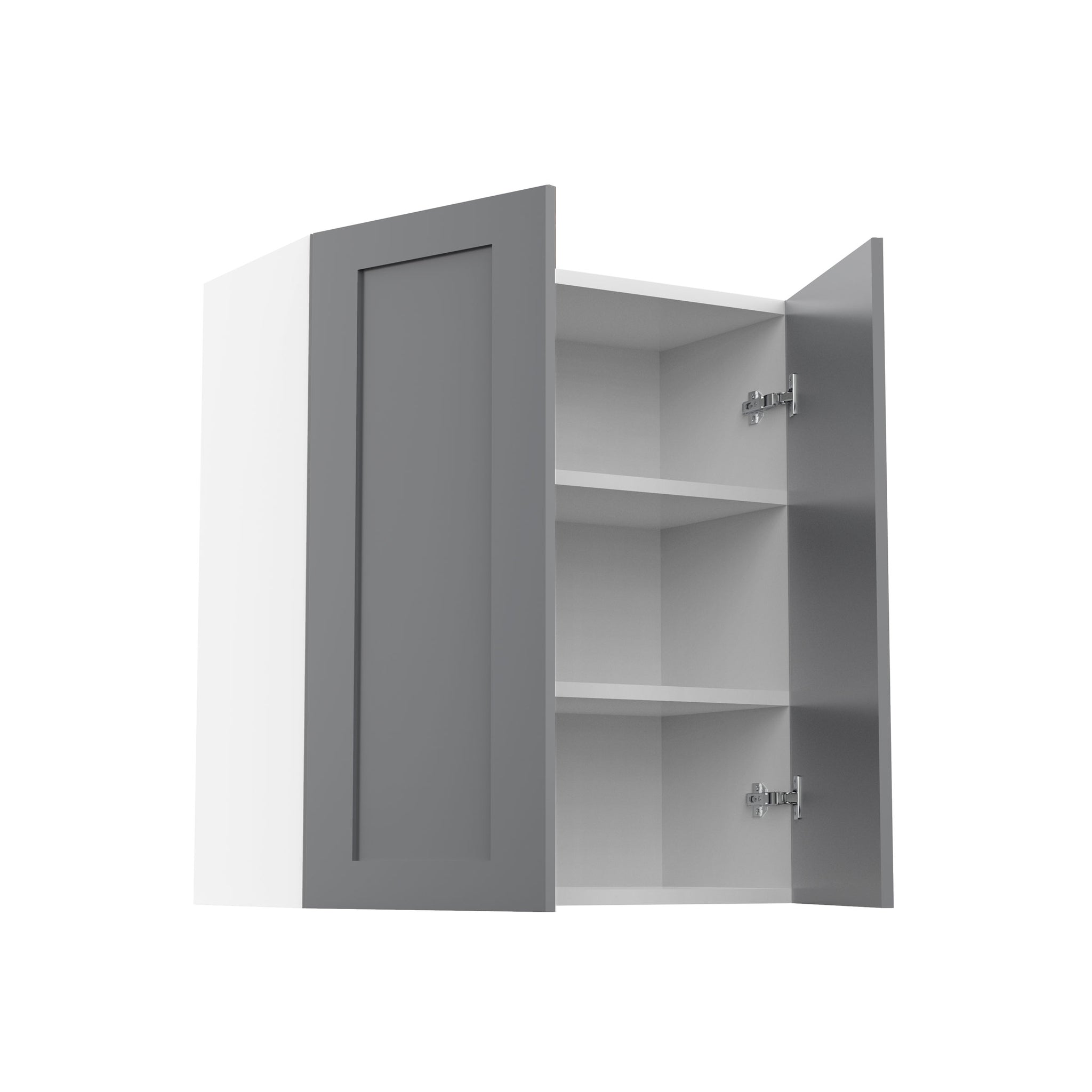 RTA - Grey Shaker - Double Door Wall Cabinets | 27"W x 30"H x 12"D