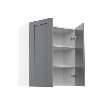 RTA - Grey Shaker - Double Door Wall Cabinets | 27