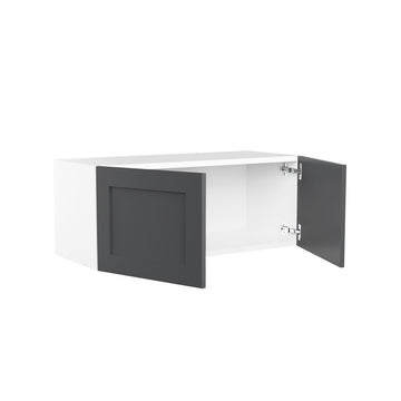 RTA - Grey Shaker - Double Door Wall Cabinets | 33"W x 12"H x 12"D