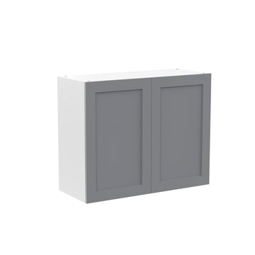 RTA - Grey Shaker - Double Door Wall Cabinets | 33