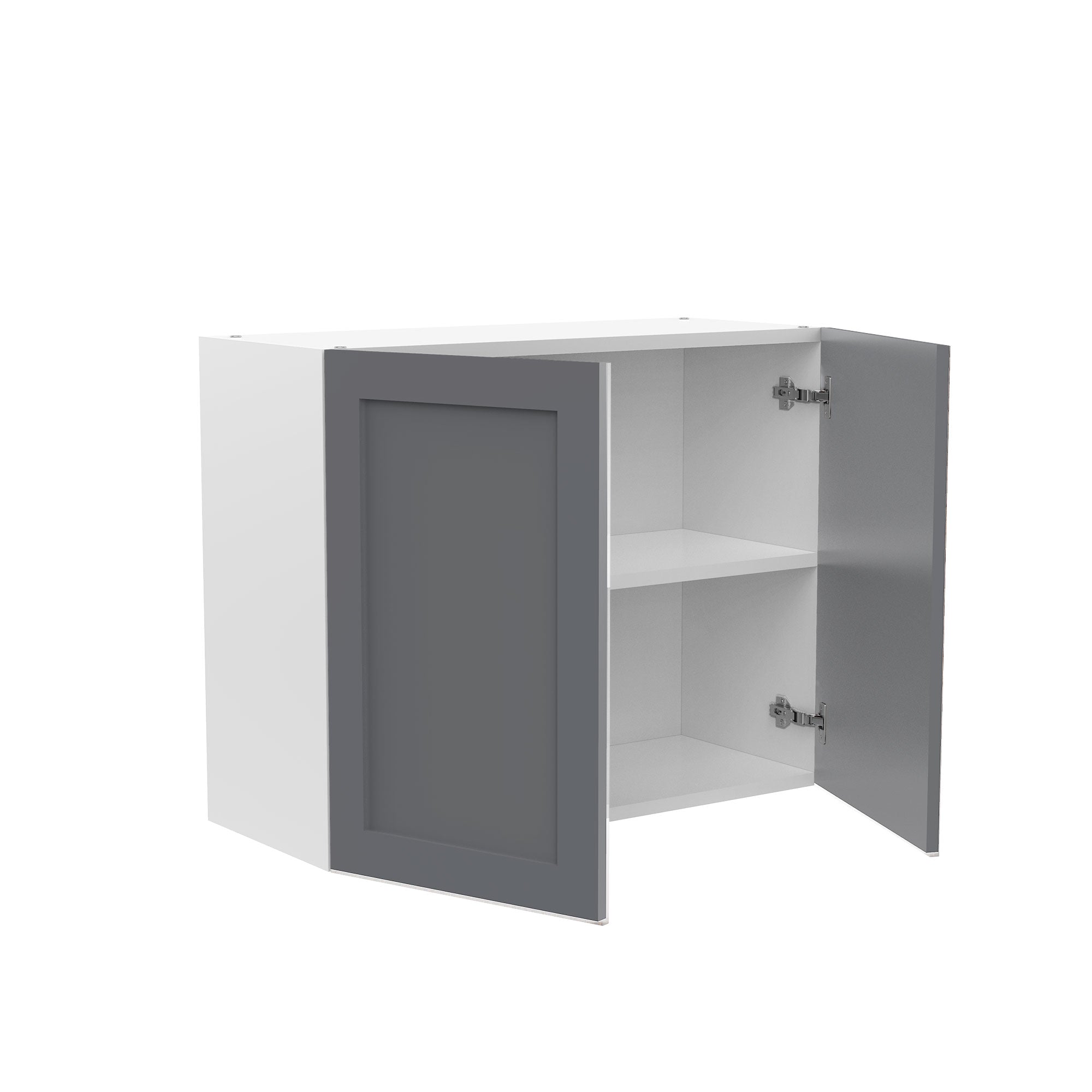 RTA - Grey Shaker - Double Door Wall Cabinets | 33"W x 24"H x 12"D