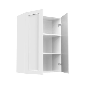 RTA - White Shaker - Double Door Wall Cabinet | 24"W x 36"H x 12"D