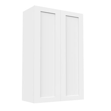 RTA - White Shaker - Double Door Wall Cabinets | 27"W x 42"H x 12"D