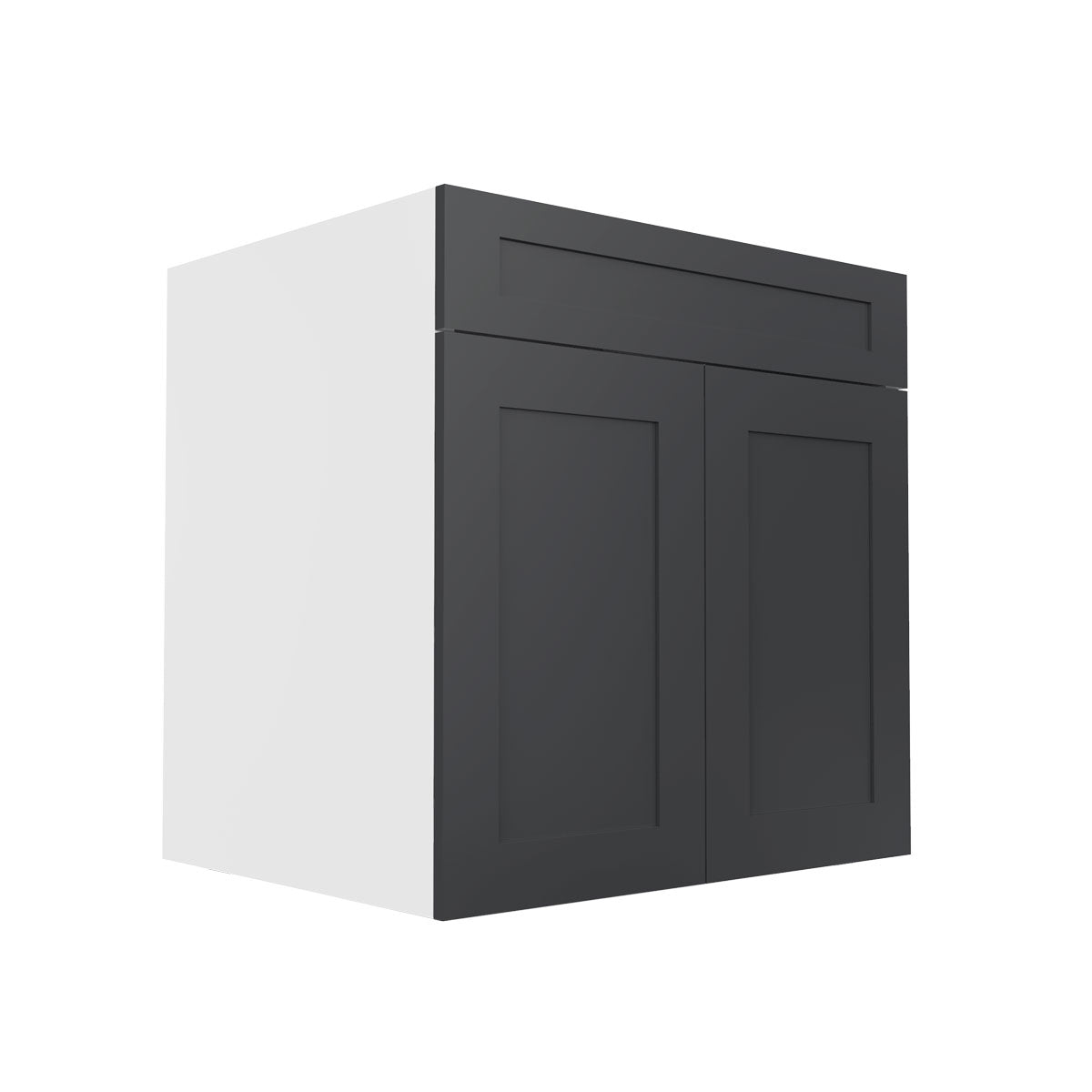 RTA - Grey Shaker - Vanity Base Full Double Door Cabinet | 24"W x 30"H x 21"D