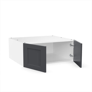 RTA - Grey Shaker - Double Door Refrigerator Wall Cabinets | 33"W x 12"H x 24"D