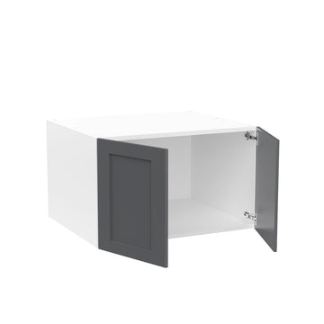 RTA - Grey Shaker - Double Door Refrigerator Wall Cabinets | 33