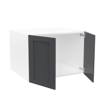 RTA - Grey Shaker - Double Door Refrigerator Wall Cabinets | 30"W x 24"H x 24"D