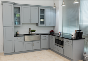 Wall Kitchen Cabinet - 39W x 15H x 12D - Grey Shaker Cabinet