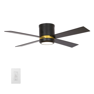 Arlington 52" In. Gold/Black 4 Blade Smart Ceiling Fan with LED Light Kit Works with LED Light Kit & Wall Switch